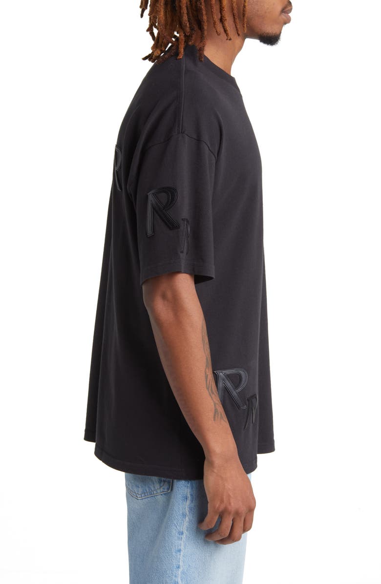 Represent Appliqué Initial T-Shirt, Alternate, color, Off Black
