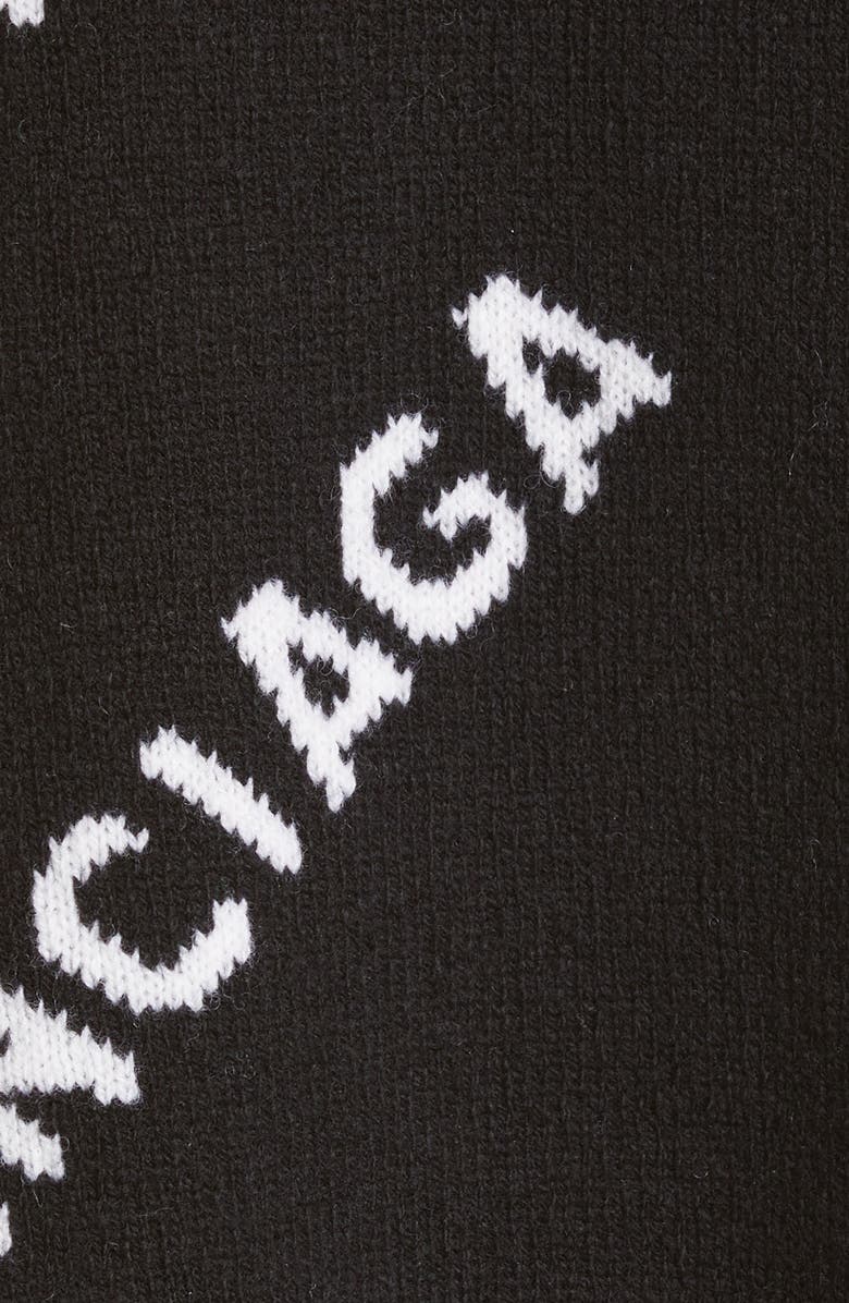 Balenciaga Intarsia Diagonal Logo Oversize Wool Blend Sweater, Alternate, color,