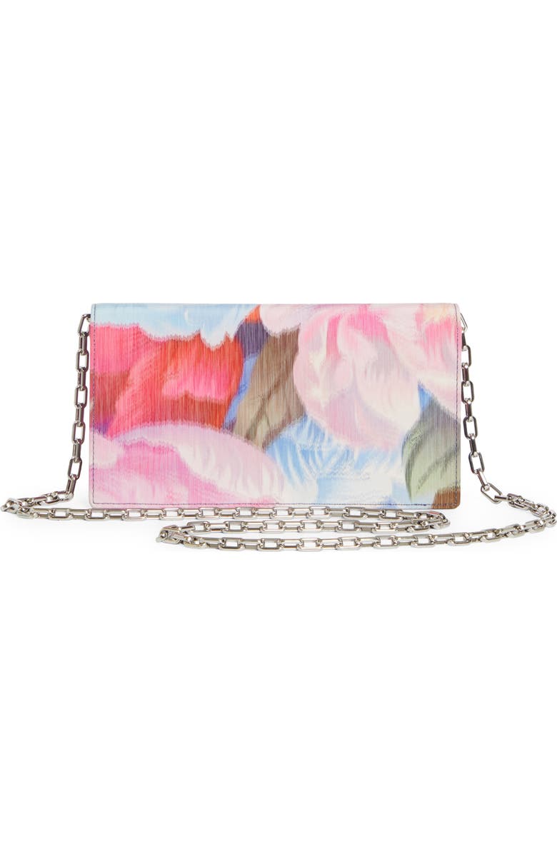 Christian Louboutin Bettina Floral Tissu Chiné Clutch, Alternate, color, Pink Multi/ Silver