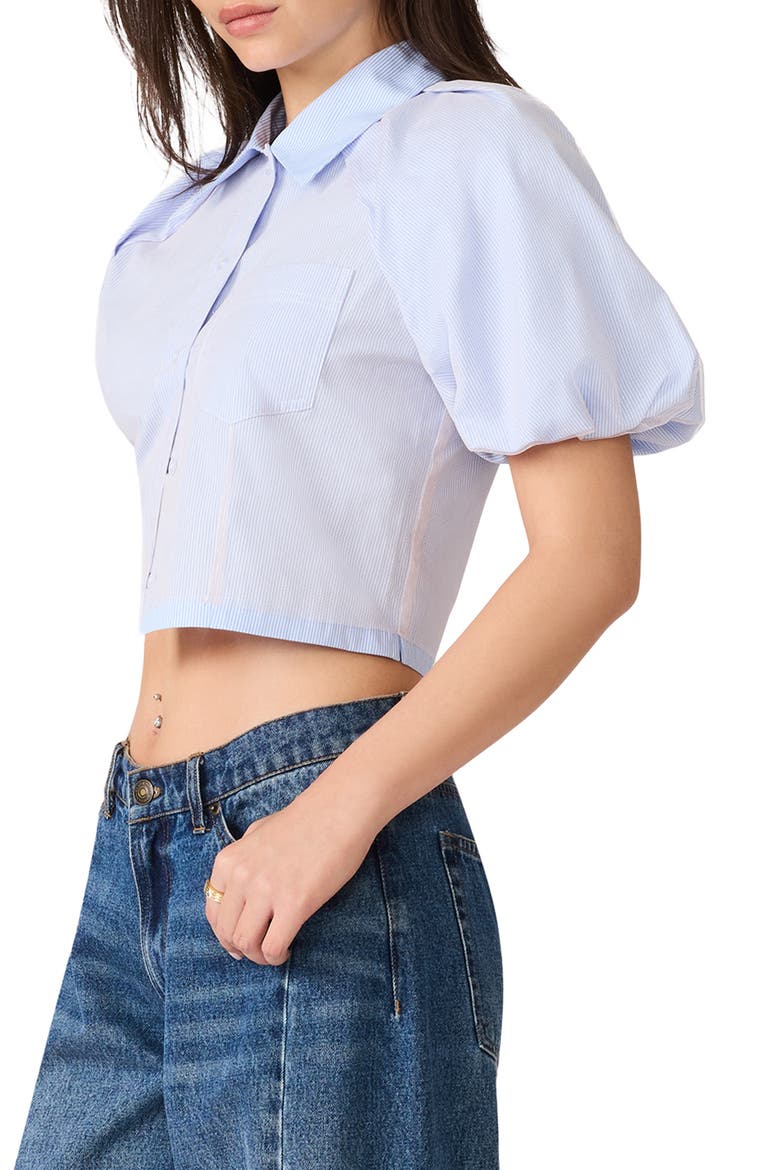 Reece Puff Sleeve Crop Shirt, Alternate, color, STRIPE MULTI