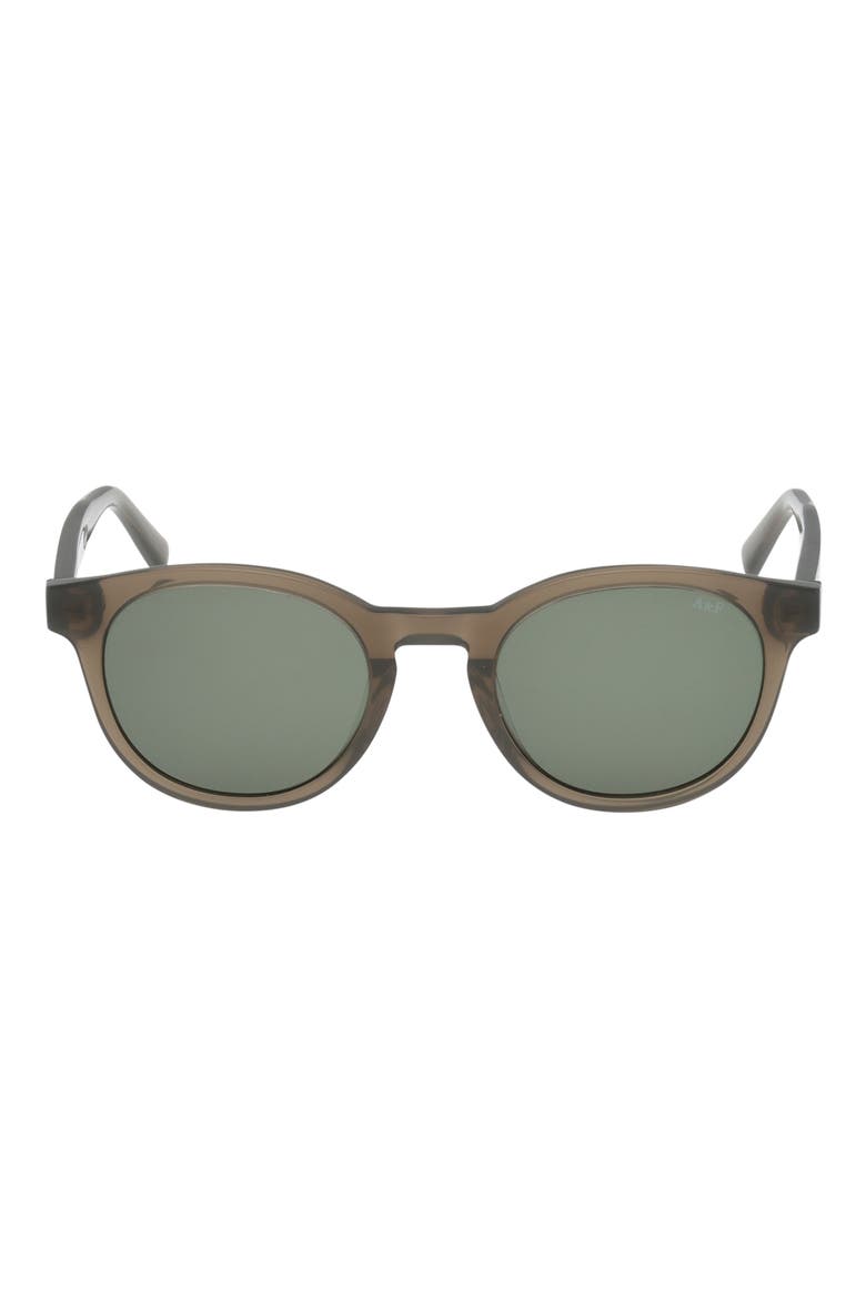 50mm Round Sunglasses, Main, color, SHINY DARK GREEN / GREEN