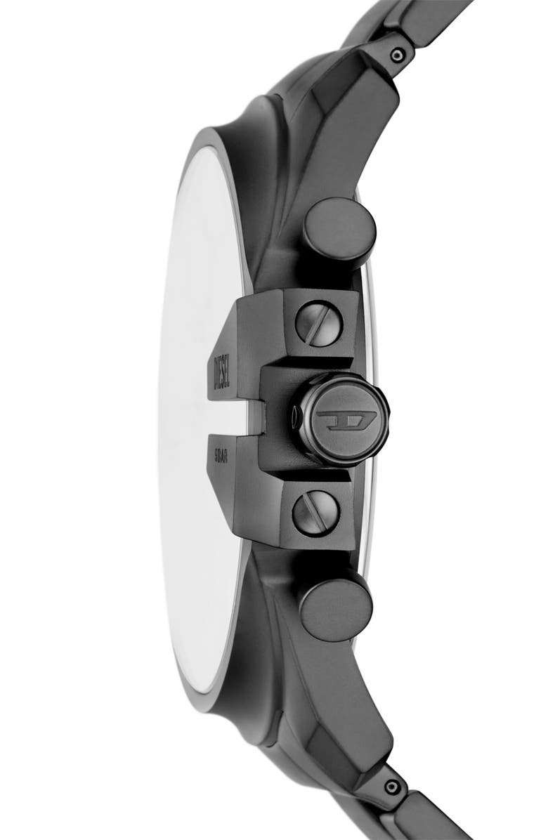 DIESEL<sup>®</sup> Mega Chief Gunmetal Chronograph Bracelet Watch, 48mm, Alternate, color, Gray
