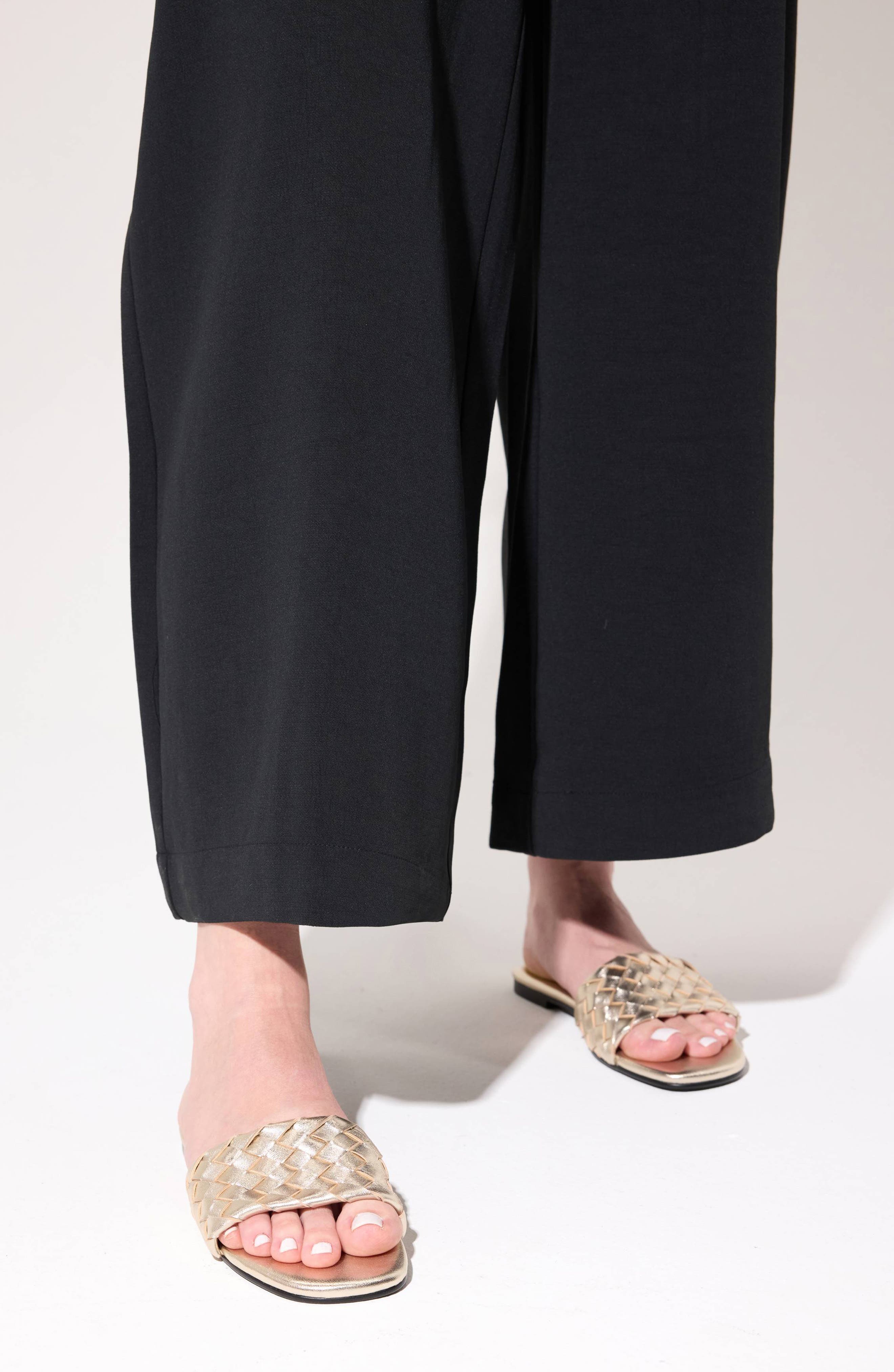 Nathalie Leather Slide Sandal, Alternate, color, GOLD