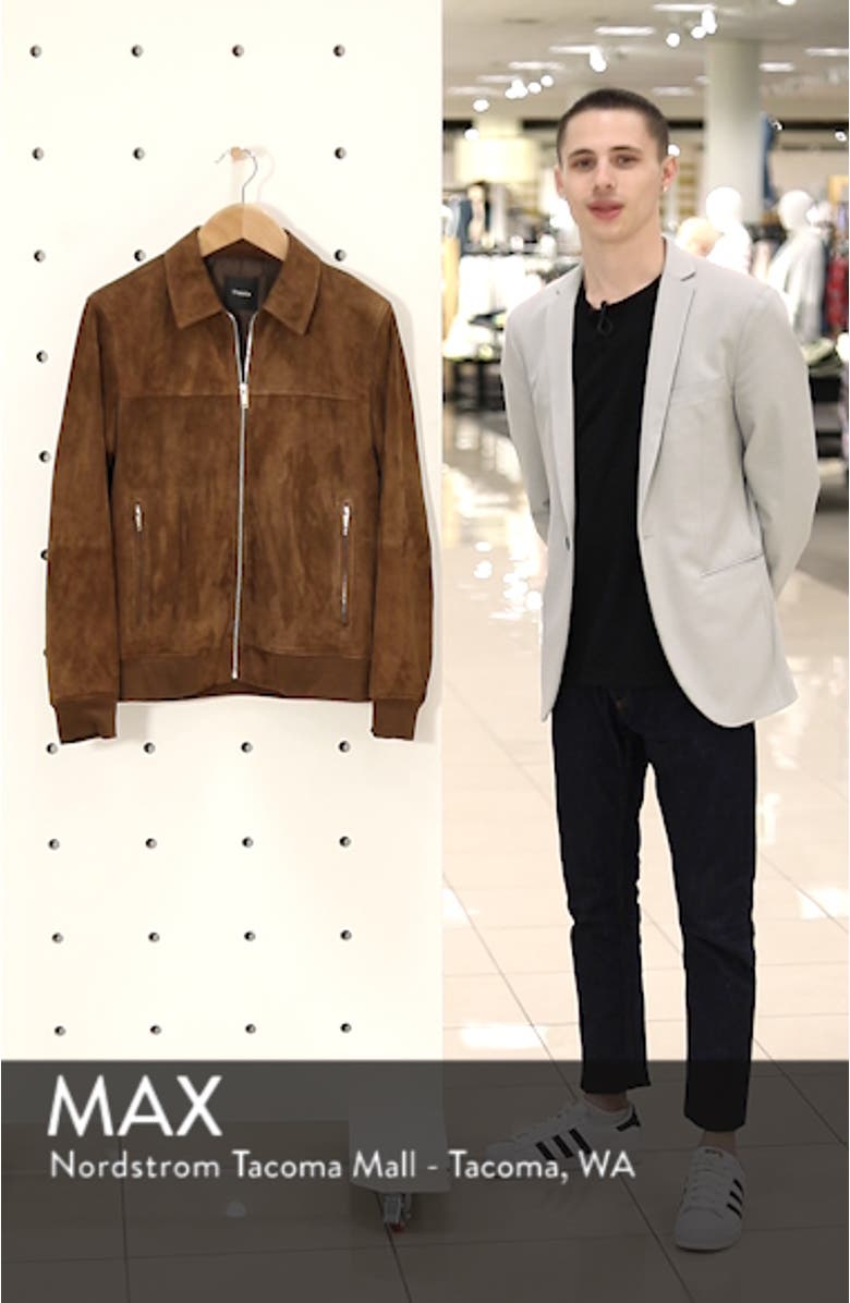 Noland Able Regular Fit Suede Bomber Jacket, sales video thumbnail