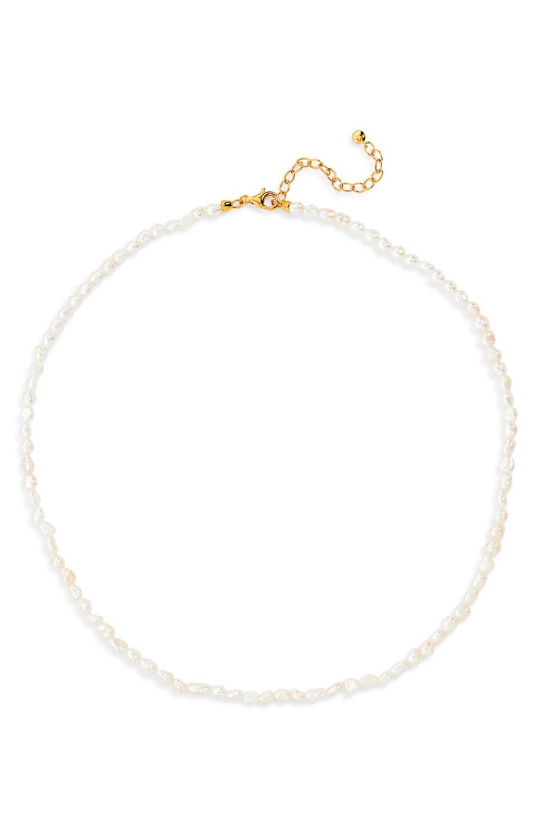 Monica Vinader Capri Keshi Pearl Necklace, Main, color, 18K Gold Vermeil / Pearl