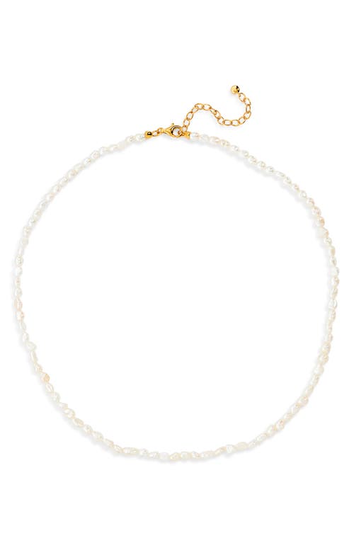 Monica Vinader Capri Keshi Pearl Necklace in 18K Gold Vermeil/pearl at Nordstrom