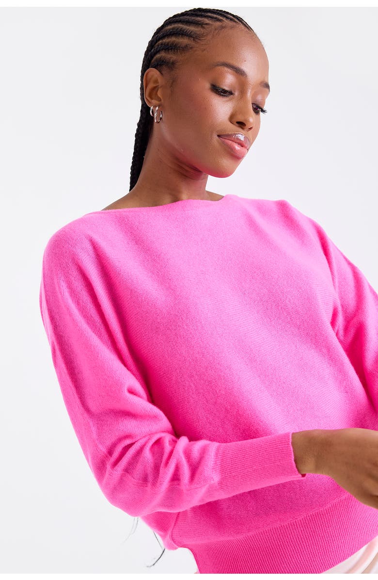 1982 Alaia Long Sleeve 100% Cashmere Sweater, Alternate, color, Hot Pink