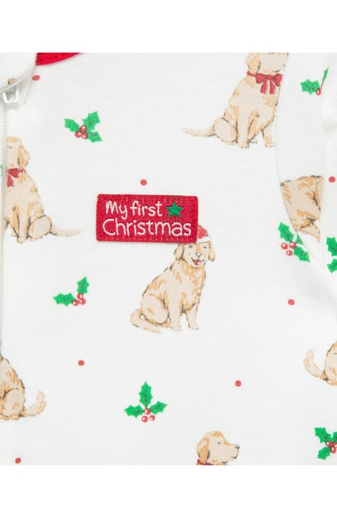 Kids' Festive Pups Footie & Hat Set