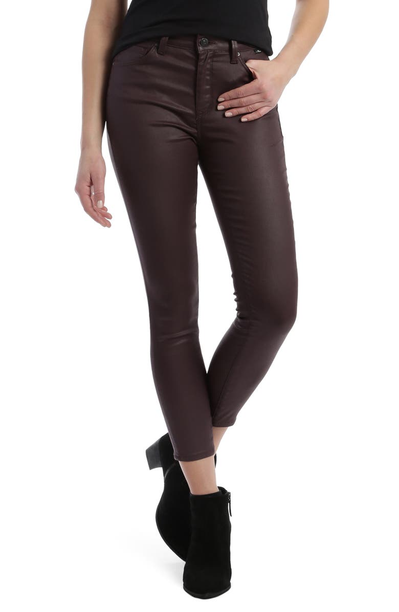 Mavi Jeans Tess Bordeaux Faux Leather Cotton Blend Skinny Pants, Main, color, 