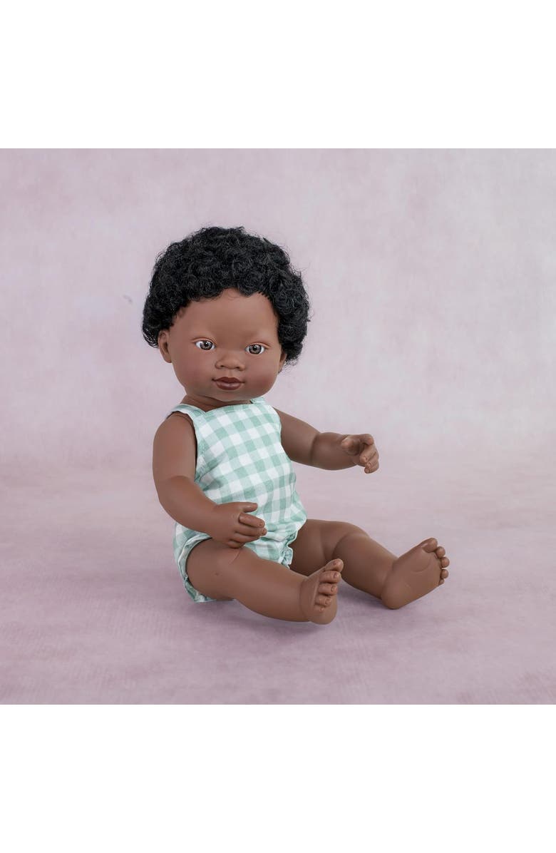 Miniland My Friends and Me Collection African Baby Boy Doll with Black Hair - 15", Alternate, color, Brown