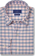David Donahue Plaid Print Performance Sport Shirt