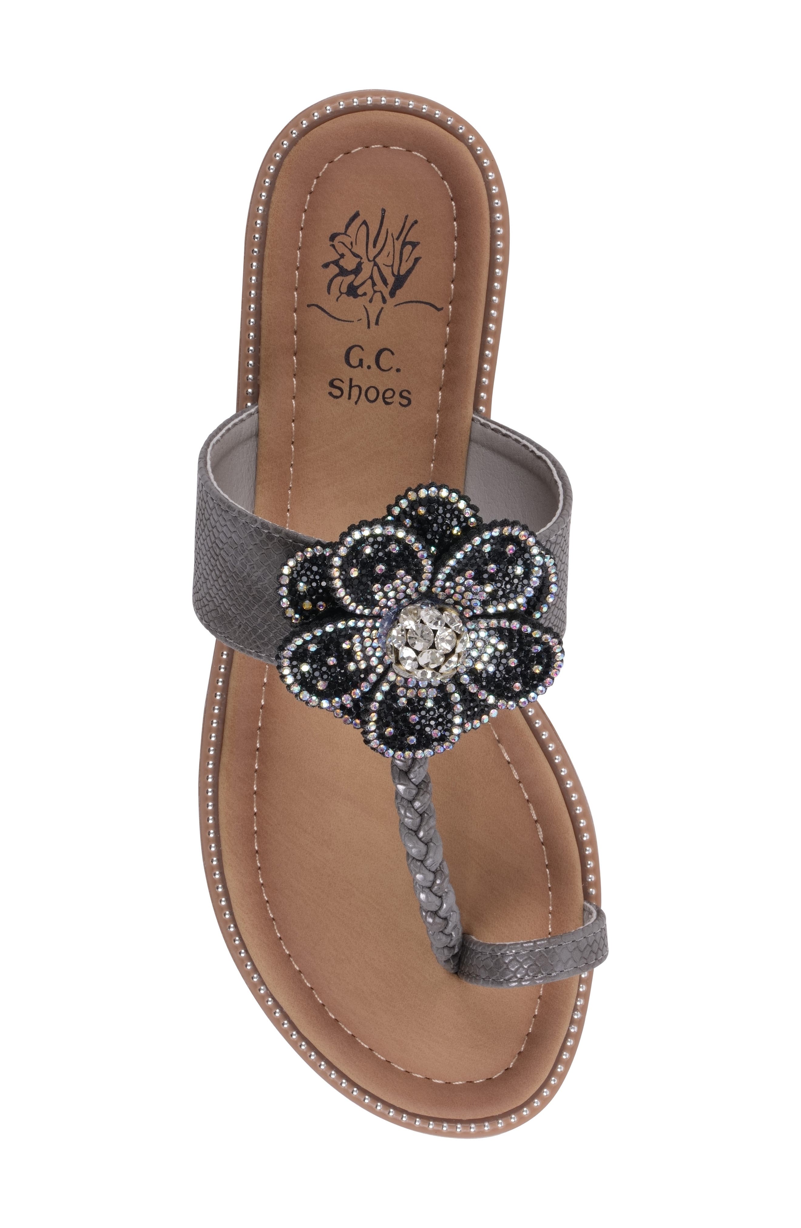 GOOD CHOICE NEW YORK Blossom Floral Sandal, Alternate, color, Black