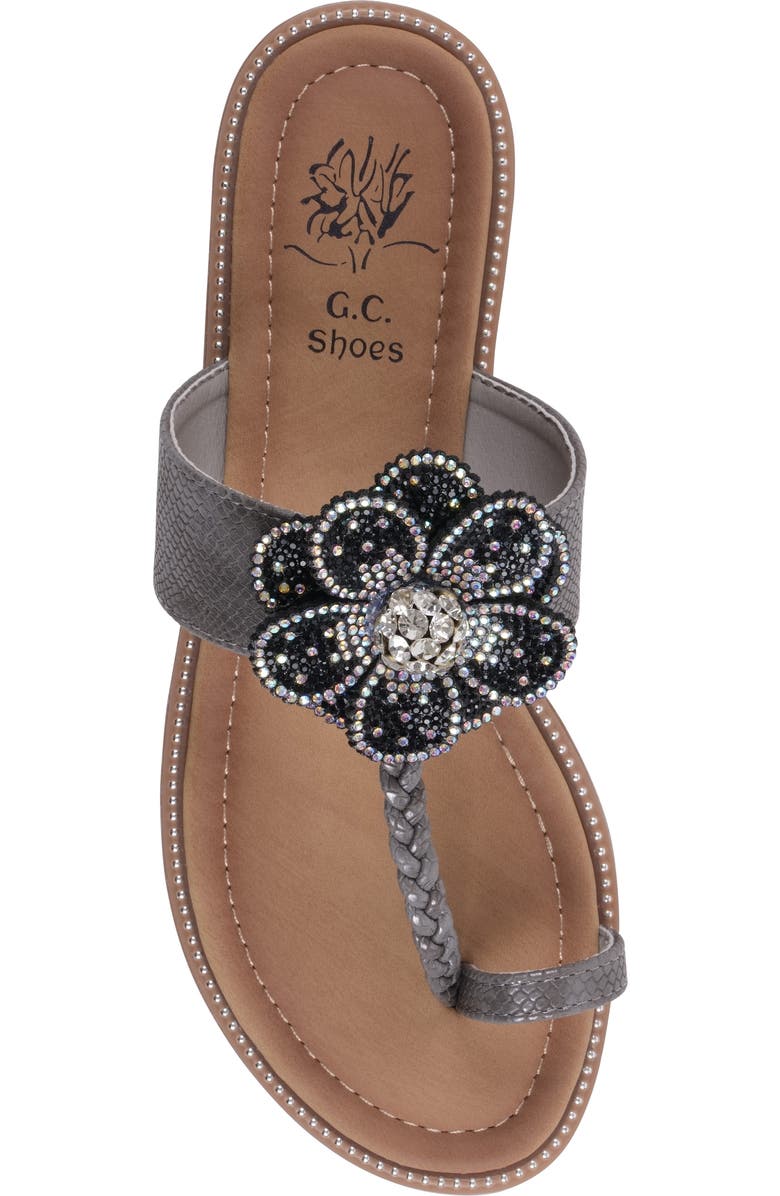 GOOD CHOICE NEW YORK Blossom Floral Sandal, Alternate, color, Black