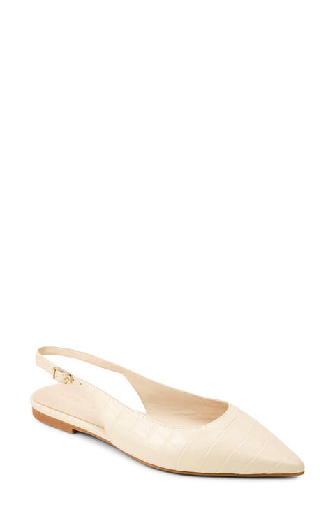 Vera Pointed Toe Slingback Flat (Women)