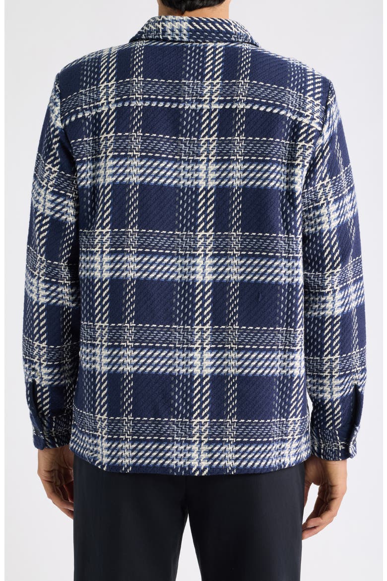 Whiting Plaid Recycled Cotton Blend Overshirt, Alternate, color, NAVY / ECRU