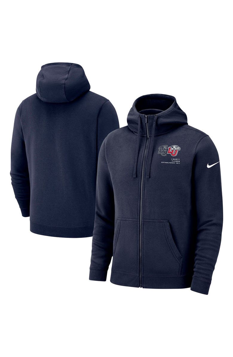 Nike Men's Nike Navy Liberty Flames Club Full-Zip Hoodie, Main, color, 