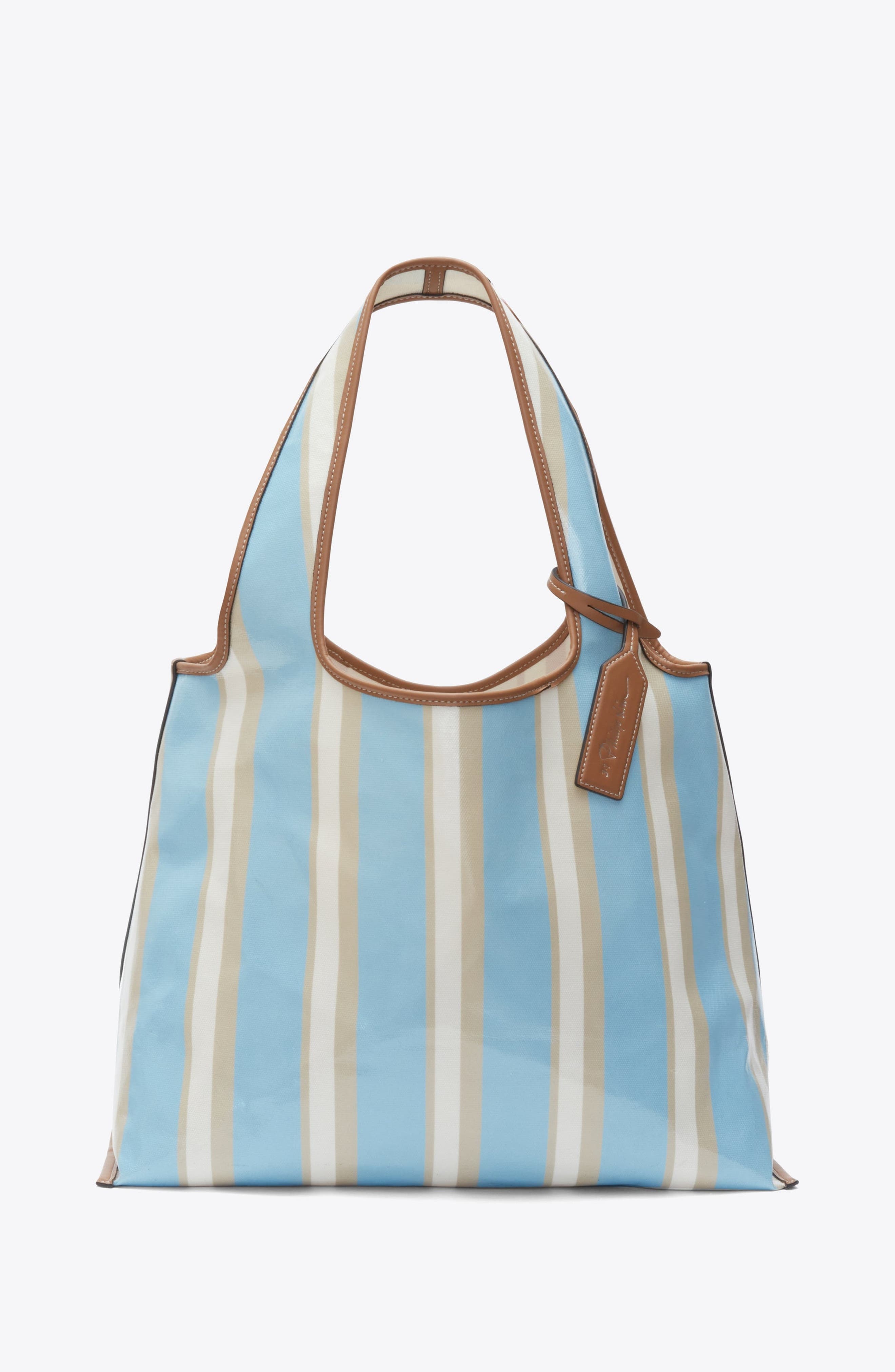 3.1 Phillip Lim Dual Stripe Market Tote, Alternate, color, Blue-Pink Multi