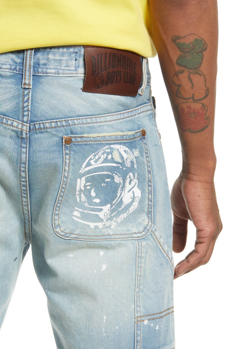 Billionaire Boys Club Double Star Rip & Repair Cutoff Denim Shorts, Alternate, color,