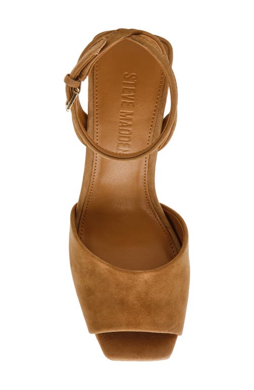 Steve Madden Lilac Ankle Strap Sandal In Camel Suede
