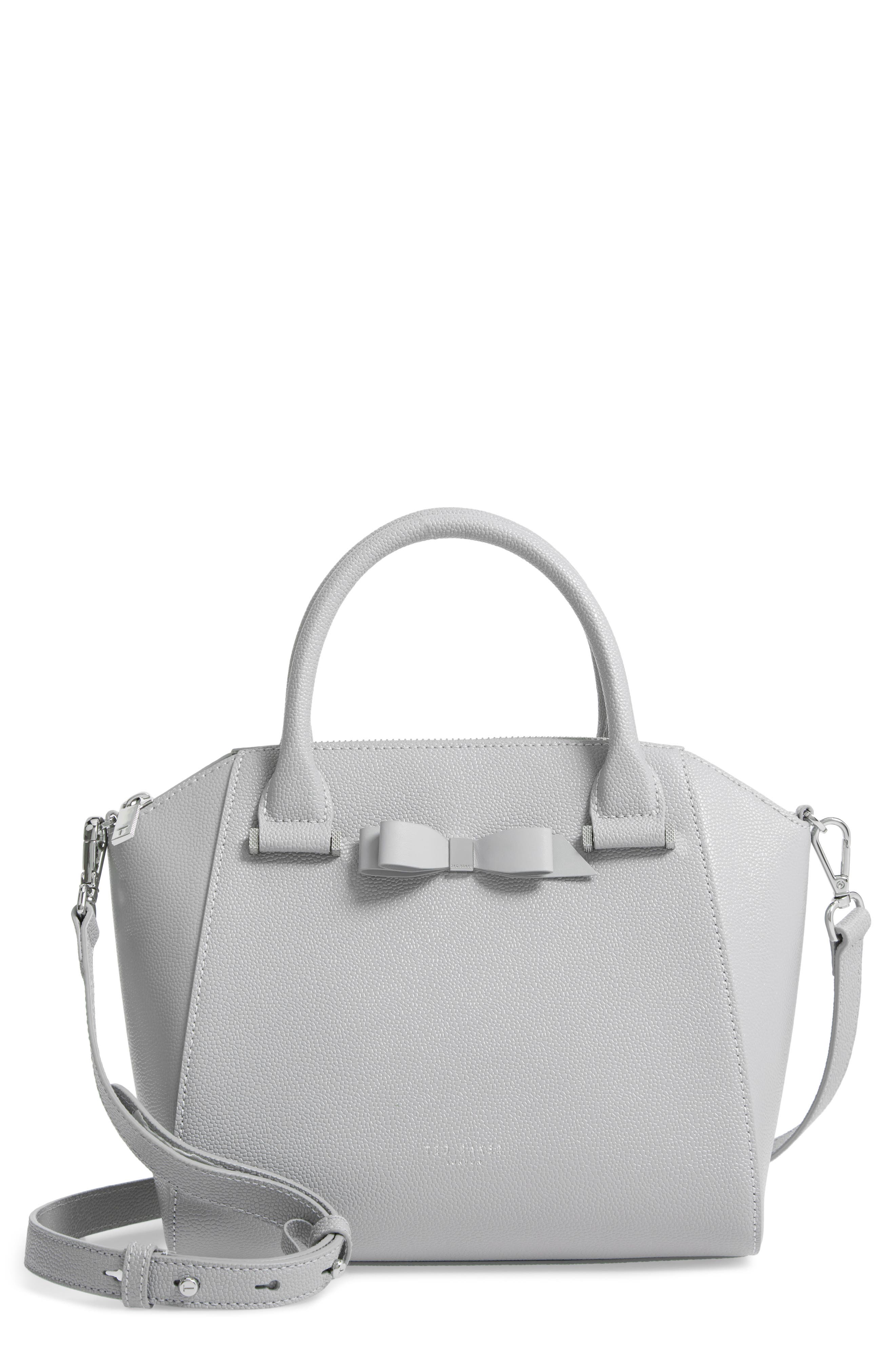 Ted Baker London Janne Bow Leather Tote, Main, color, 