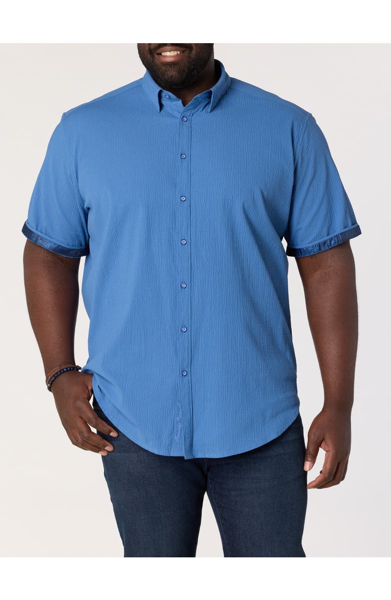 Robert Graham DXL Big & Tall  Thresher Seersucker Sport Shirt, Alternate, color, Blue