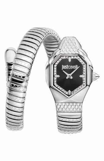 Glam Snake Wraparound Bracelet Watch, 22mm x 34.5mm