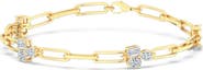 Everlee Multi Shape Cluster Paperclip Lab Diamond Bracelet in 14K