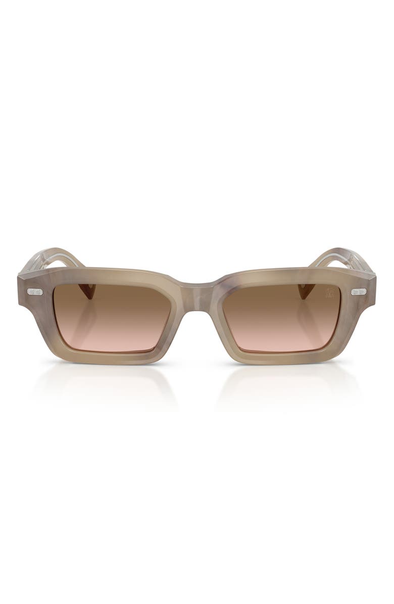 Brunello Cucinelli Marla 50mm Rectangular Sunglasses, Main, color, Cashmere Beige