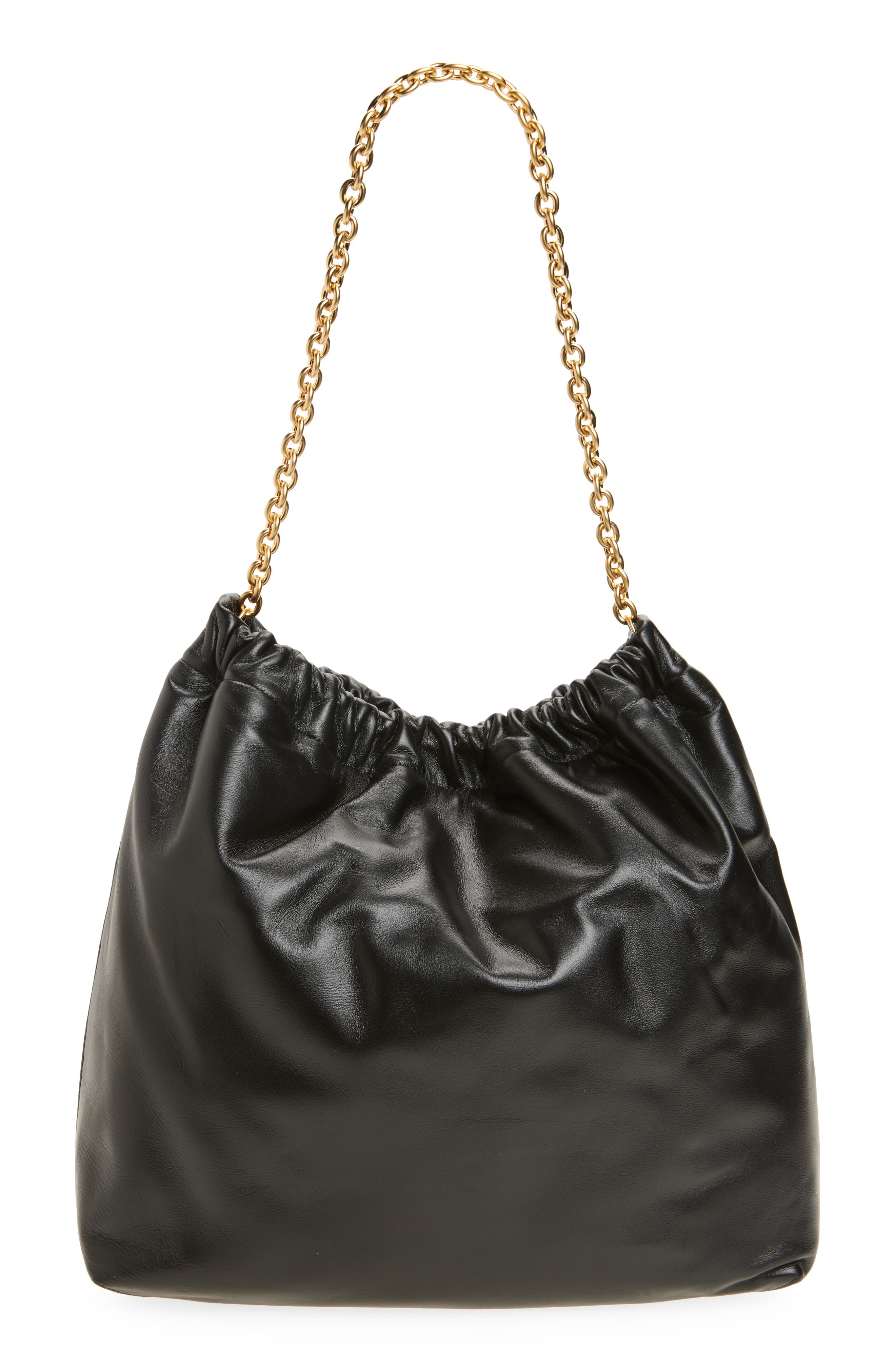 Reformation Dahlia Leather Tote, Main, color, Black Leather