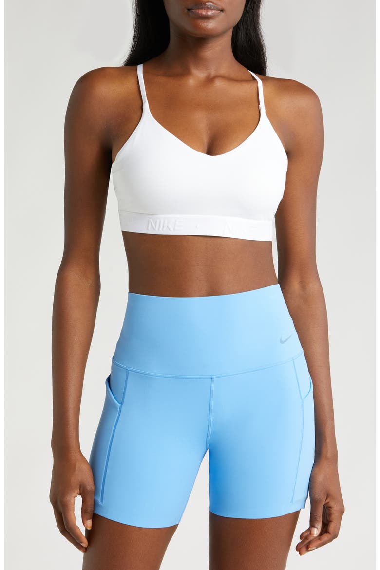Indy Light Support Padded Adjustable Sports Bra, Main, color, 100 WHITE/STONE MAUVE