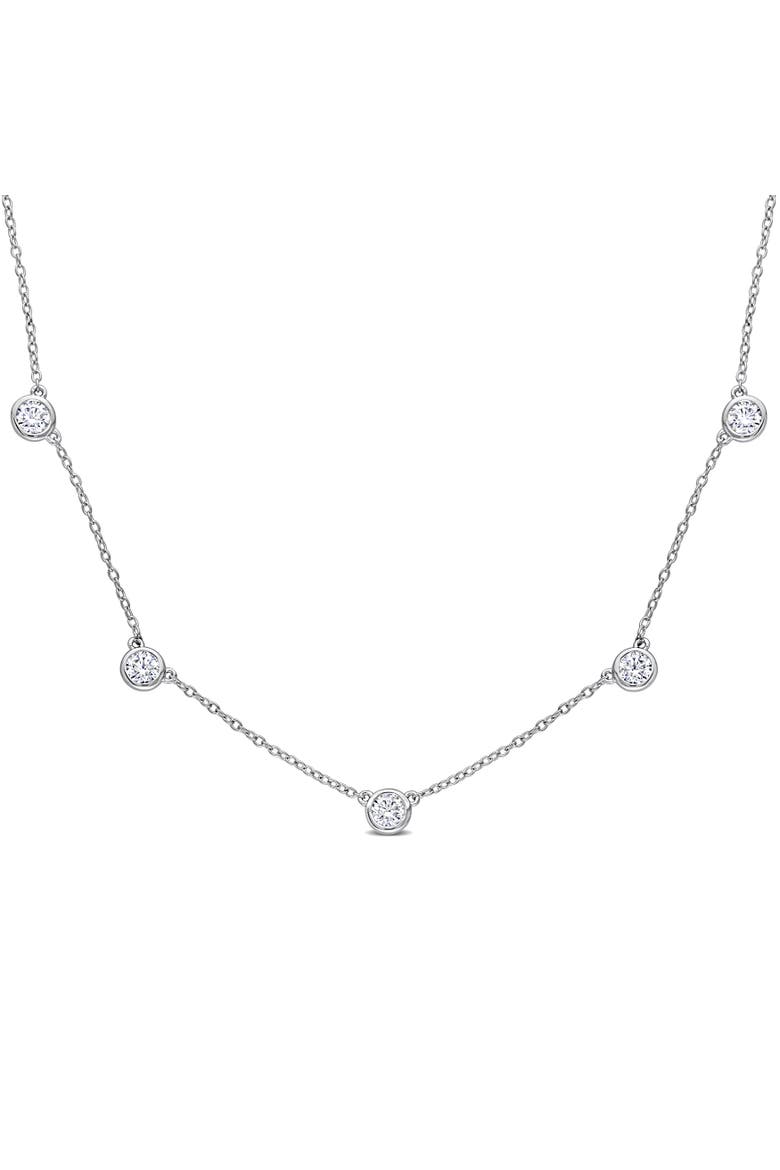 Moissanite Yard Necklace, Main, color, Sterling Silver