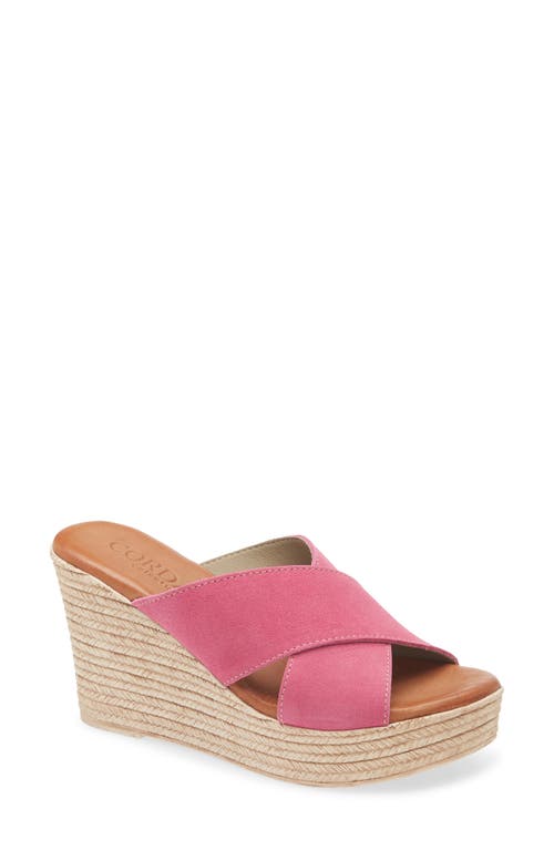 Cordani Braylin Espadrille Wedge Sandal In Fuchsia Suede