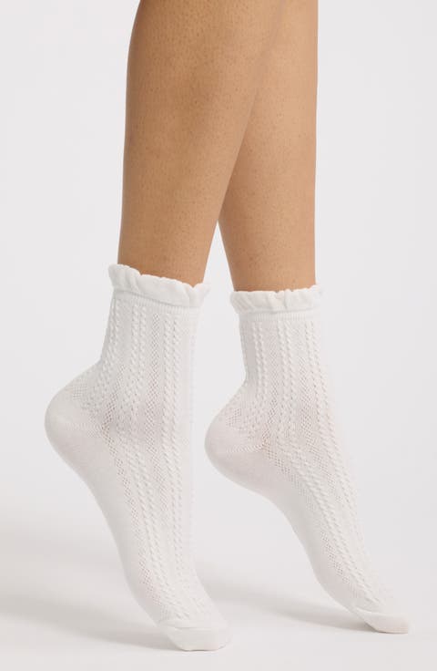 POINTELLE CREW SOCKS