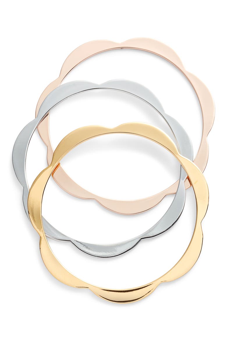 set of 3 scallop bangles, Main, color, MULTI