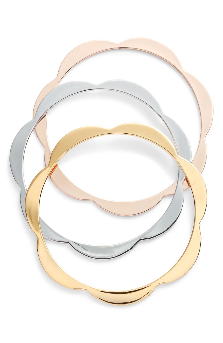 Kate Spade New York set of 3 scallop bangles, Main, color, 
