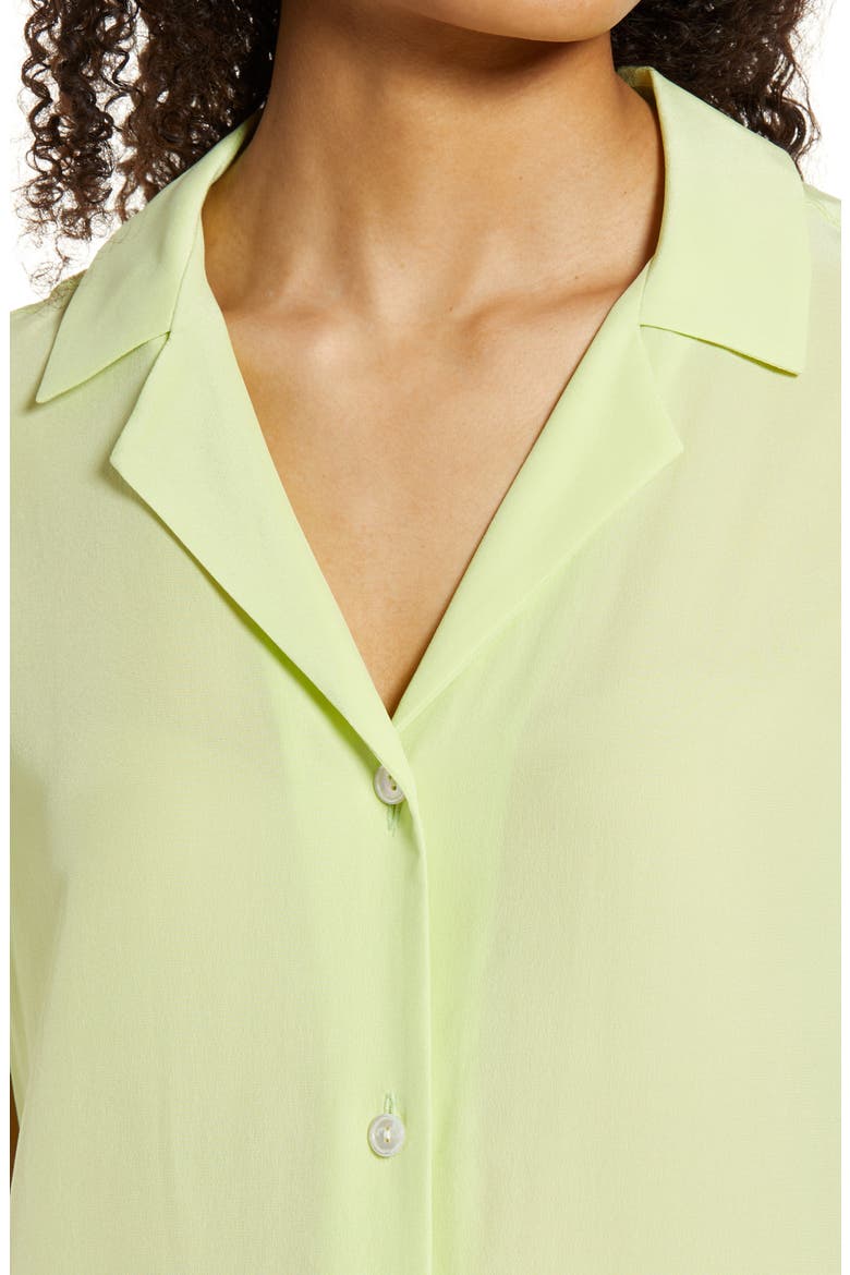 Talullah Silk Camp Shirt, Alternate, color, LIME POP