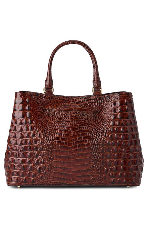 Brahmin Denise Croc Embossed Leather Tote In Brown