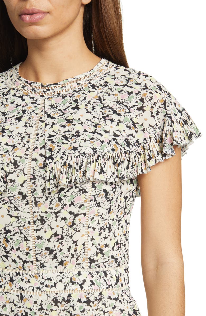 Ted Baker London Briggid Floral Cape Sleeve Jumpsuit, Alternate, color,