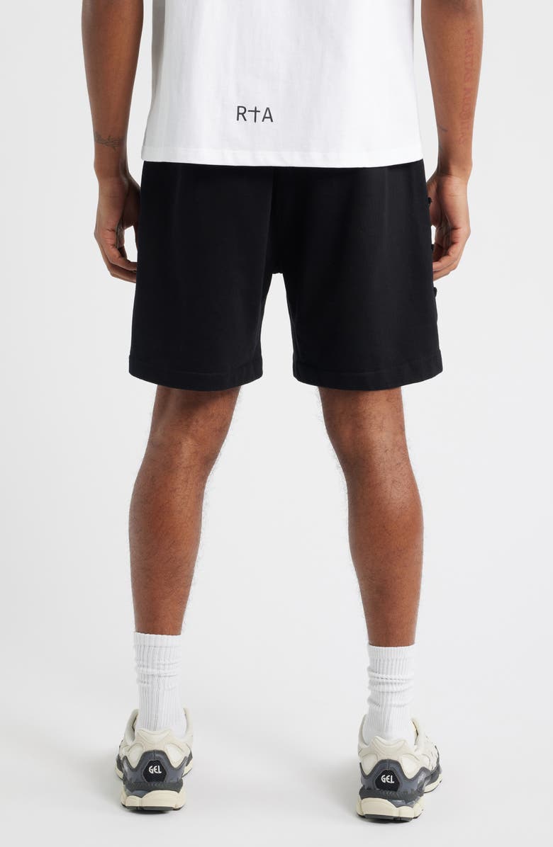 RtA Owen Cotton Drawstring Sweat Shorts, Alternate, color, Black Collegiate