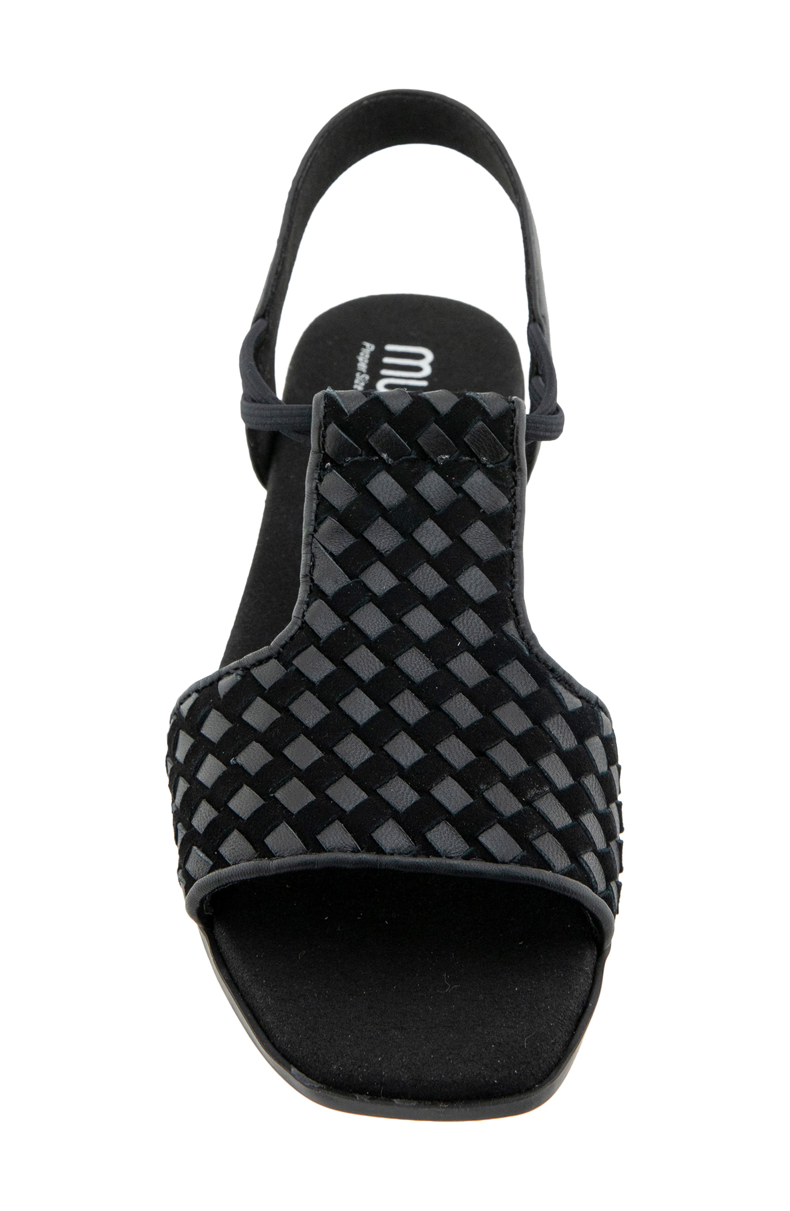 Munro Susan Sling Back Sandal, Alternate, color, Black Woven Leather