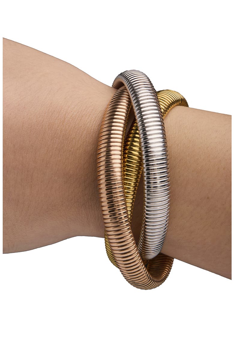 Tri-Tone Coil Wrap Bracelet, Alternate, color, MULTI