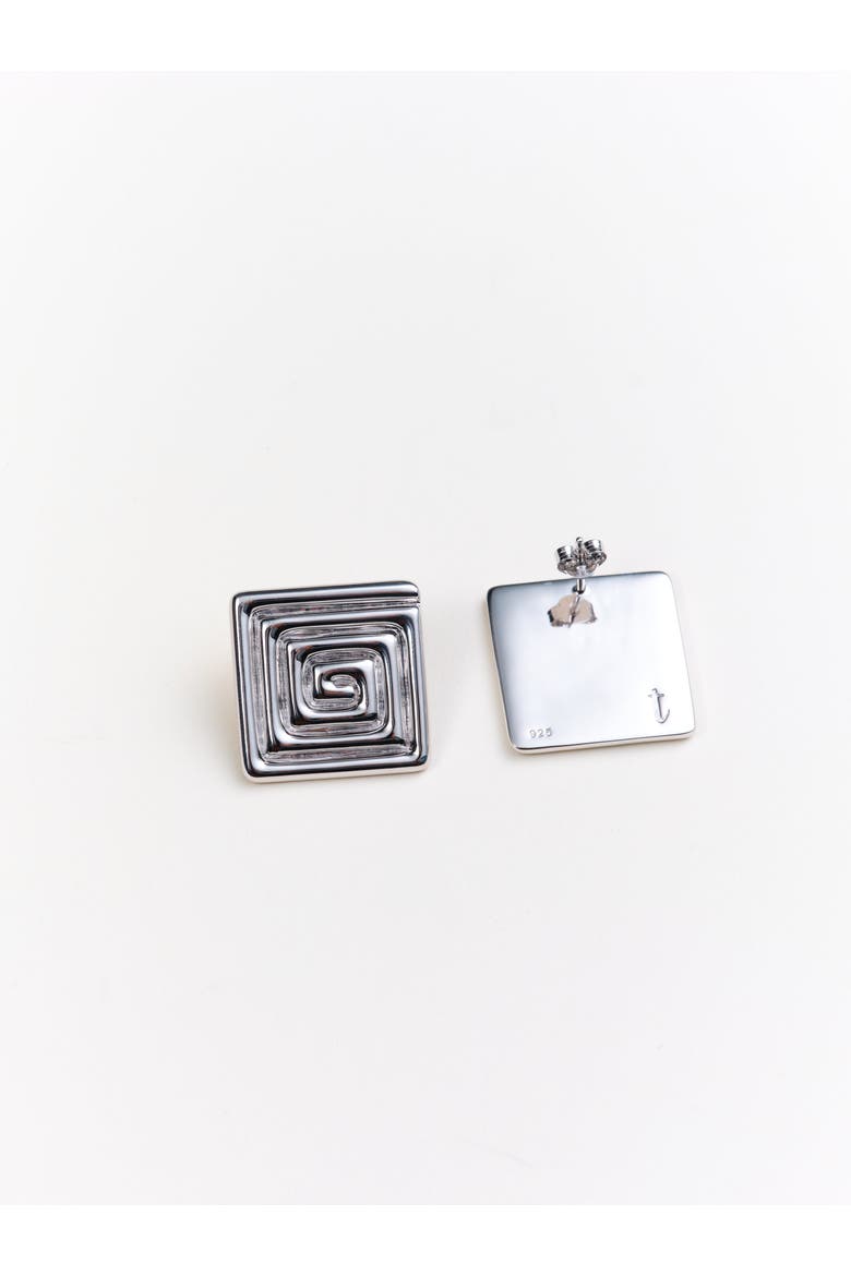 Morgan Square Earrings, Alternate, color, Recycled Sterling Silver