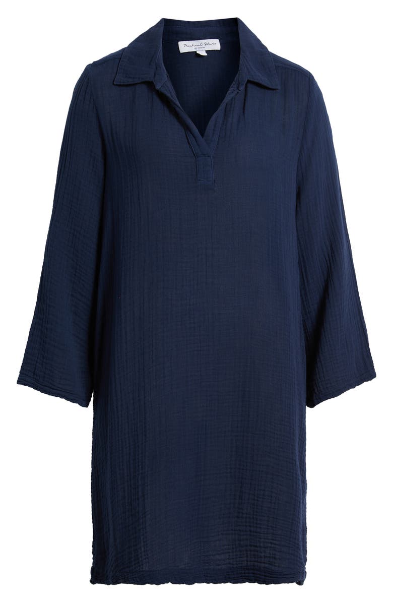 Michael Stars Long Sleeve Gauze Tunic Dress, Alternate, color, Nocturnal