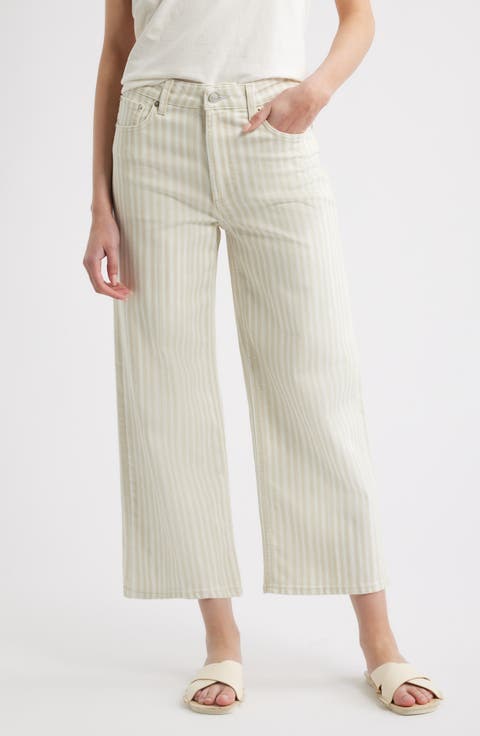 Getty High Waist Crop Wide Leg Jeans (Malibu Stripe)