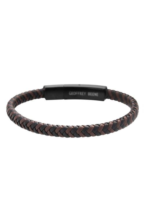 Geoffrey Beene Braided Leather Bracelet