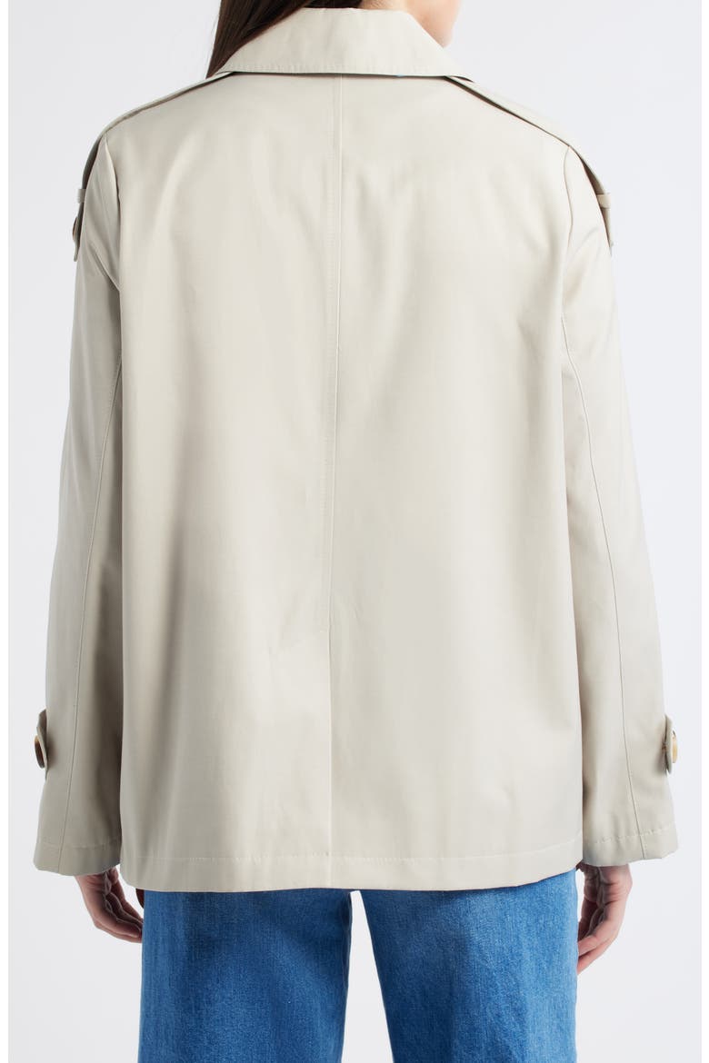 Double Breasted Water Repellent Swing Jacket, Alternate, color, BIRCH
