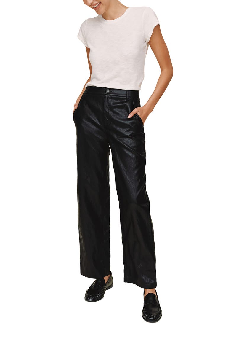 High Waist Faux Leather Pants, Alternate, color, BLACK