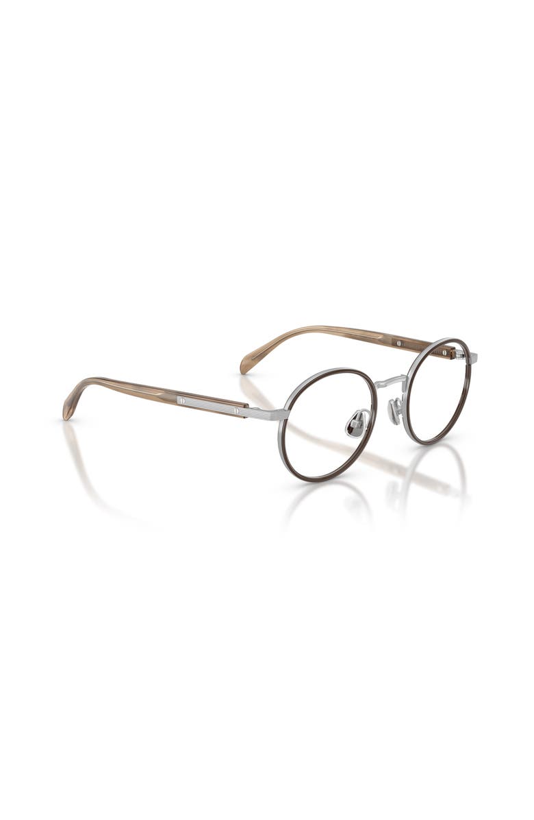 Brunello Cucinelli 48mm Round optical glasses, Alternate, color, Silver