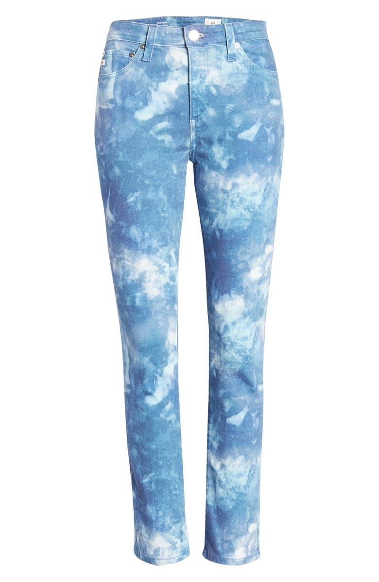 AG Mari High Waist Slim Straight Leg Jeans, Alternate, color, Abstract Tiedye Night Rain