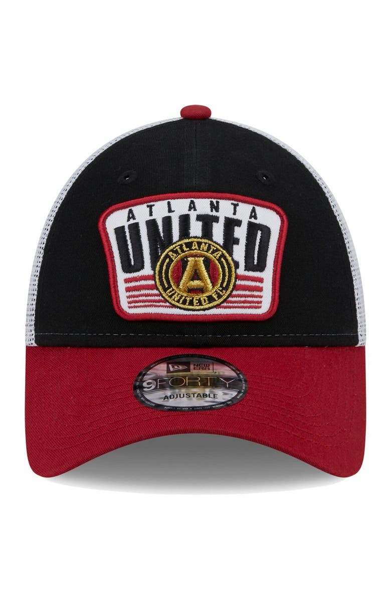 New Era Men's New Era Black/Red Atlanta United FC Patch 9FORTY Trucker Snapback Hat, Alternate, color, 